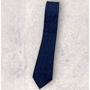 HUGO BOSS RED TAG Silk Tie ITALY Blue Changing Black Monogram H W:2" EUC